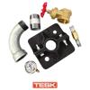 Tesk Elbow Kit with Split Base Plate 32mm (brass gate valve, M/F long elbow, snifter valve, 0-25 bar gauge) - TESK_EK_32mm picture