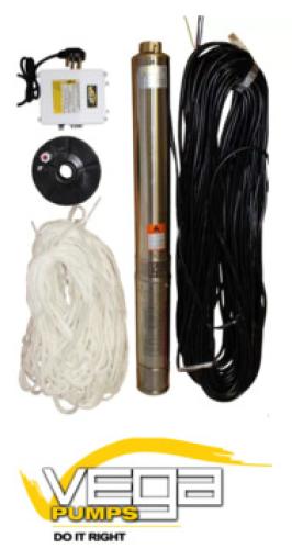 Vega 3SDM2/11 – 0.25KW V2 (220V) Submersible Borehole Pump Kit image 1