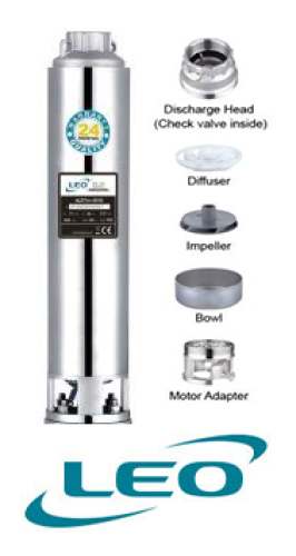 Leo 4SA8-30 / 5.5KW Submersible Borehole Pump Only image 1