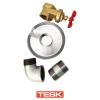 Tesk Surface Kit with Galvanised Base Plate 40mm (brass gate valve, M/F elbow, galvanised nipple) - TESK_SK_40mm picture